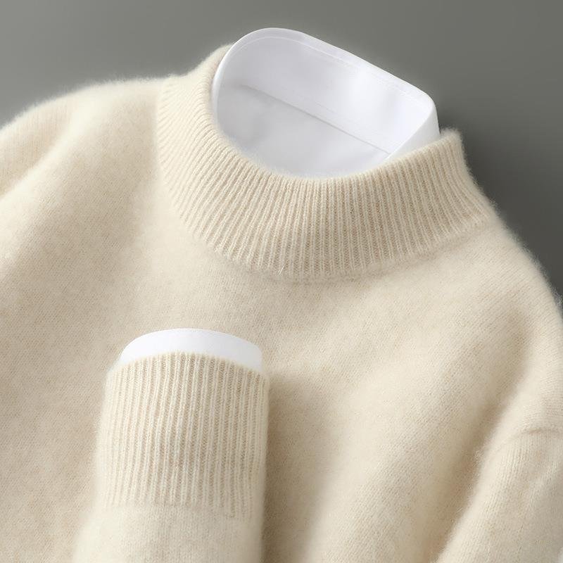 cream cashmere mock neck sweater
