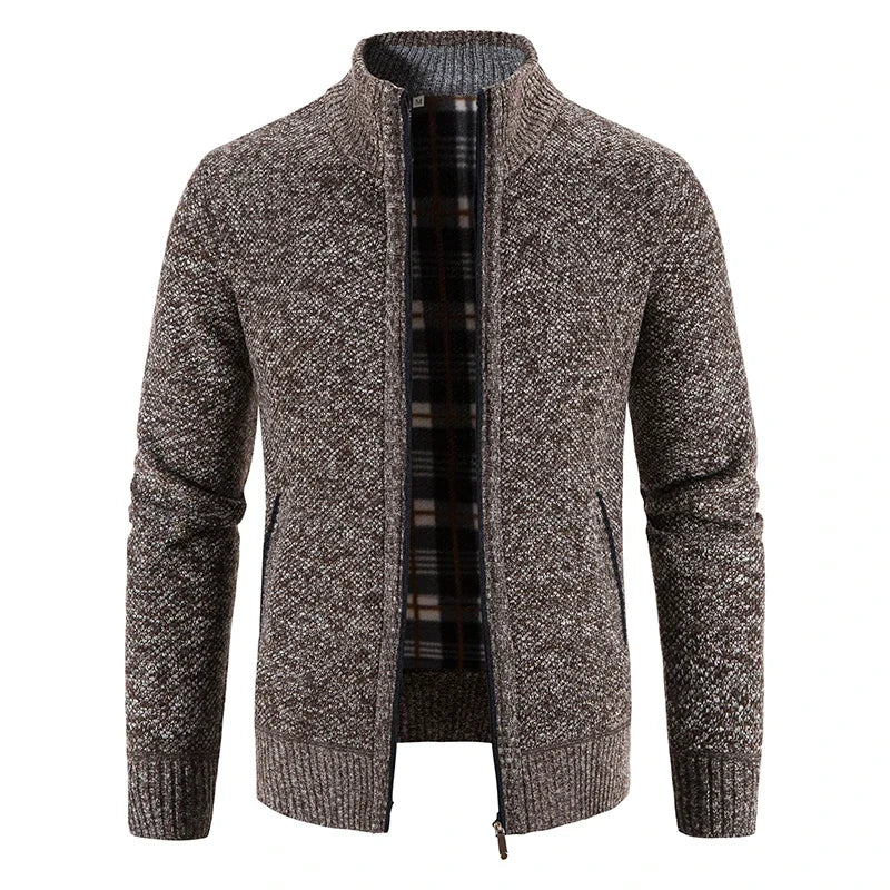 Camel fleece lined jacket with full zip