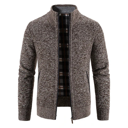 Camel fleece lined jacket with full zip