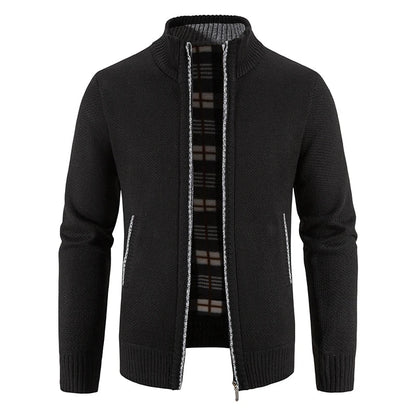 Classic black fleece lined jacket with full zip