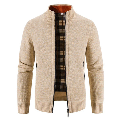 Beige fleece lined jacket with full zip