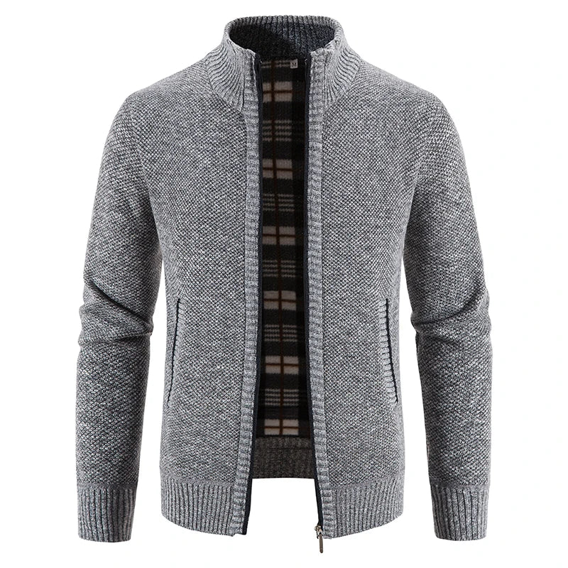 Light gray fleece lined jacket with full zip