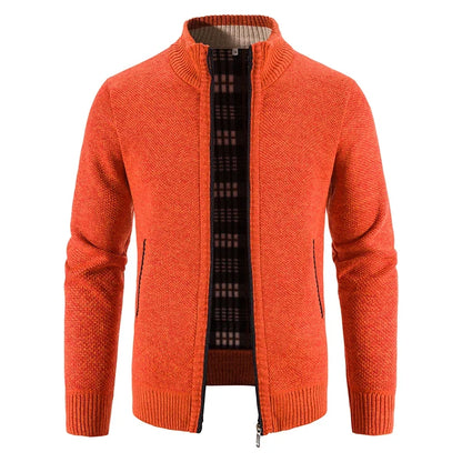 Orange fleece lined jacket with full zip