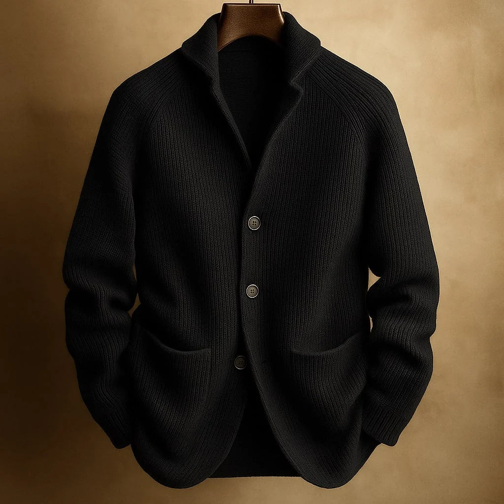 June knit cardigan, collar detail