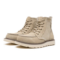 Xavier | Men's Waterproof Moc Toe Boots with Lace-Up Platform Sole