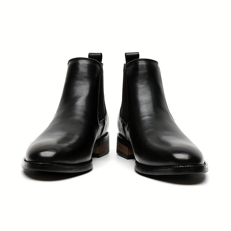 Black Men's Pointed-Toe Chelsea Boots