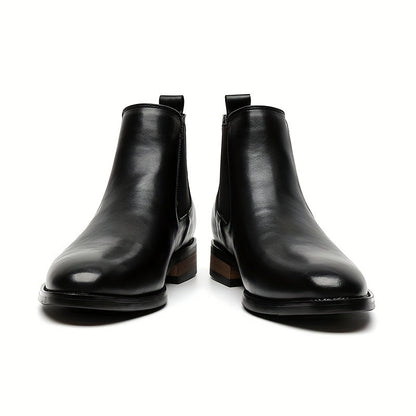 Black Men's Pointed-Toe Chelsea Boots