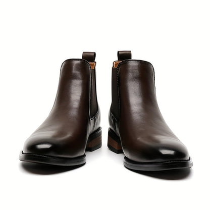 Brown Men's Pointed-Toe Chelsea Boots