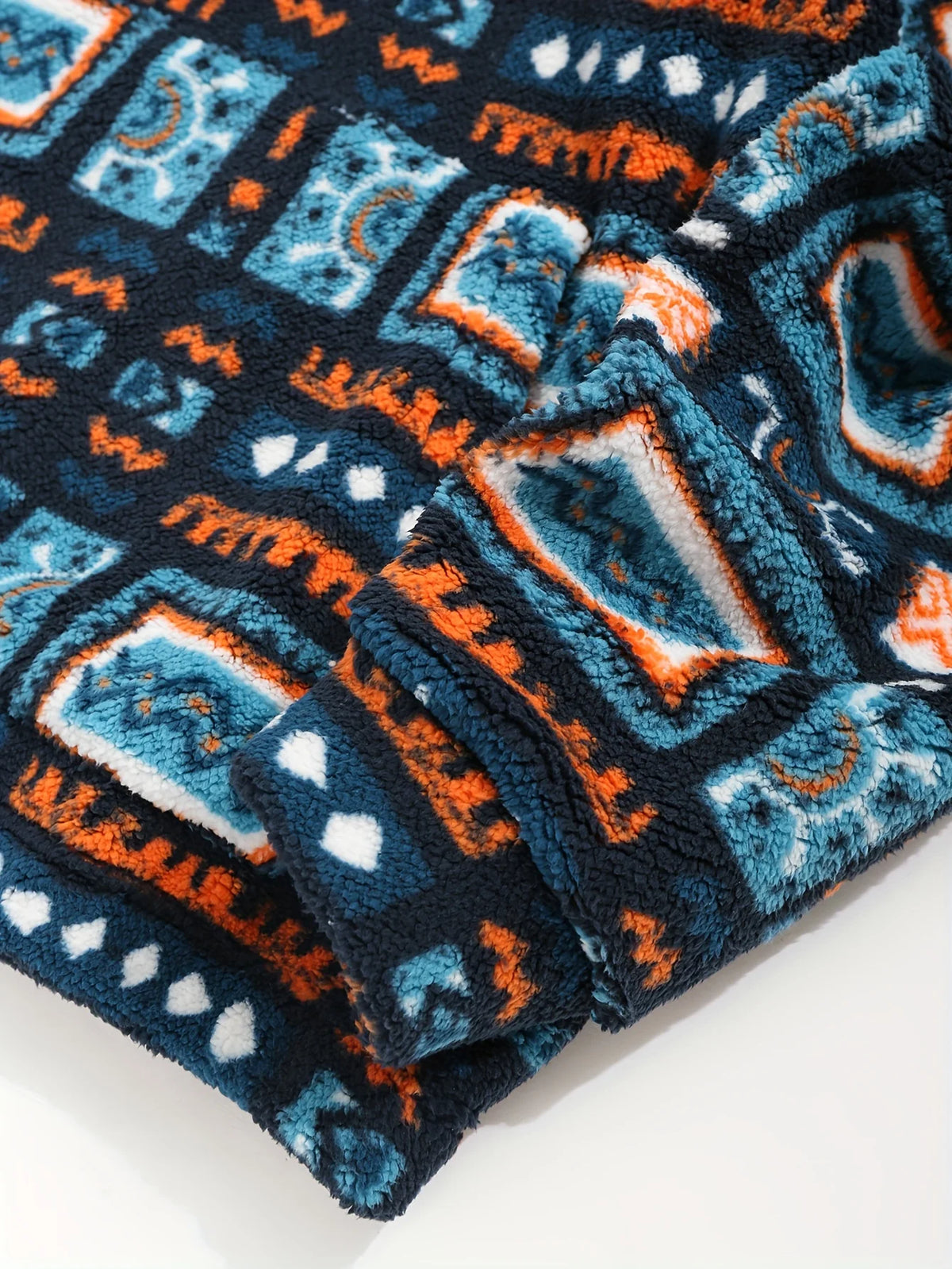 Men's Hooded Pullover Sweatshirt, Patterned Winter Hoodie