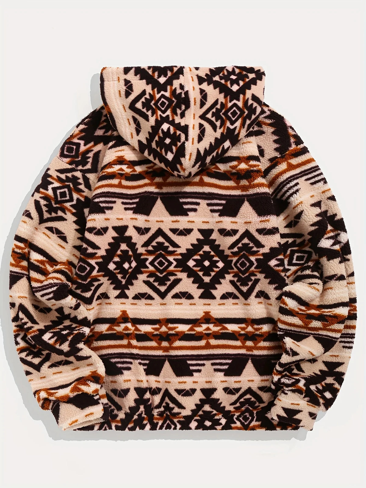 Men's Hooded Pullover Sweatshirt, Patterned Winter Hoodie