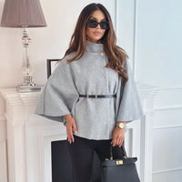 Autumn | Women's Single-Breasted Wool Blend Jacket with Batwing Sleeves
