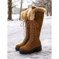 Petra | Cozy Lace-Up Knee-High Winter Boots