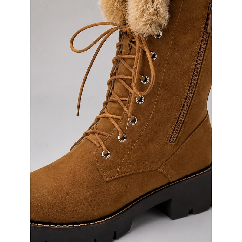 Cozy Lace-Up Knee-High Winter Boots – view 2