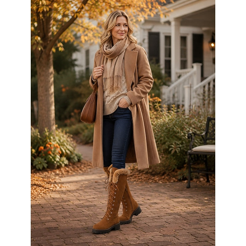 Cozy Lace-Up Knee-High Winter Boots – view 6