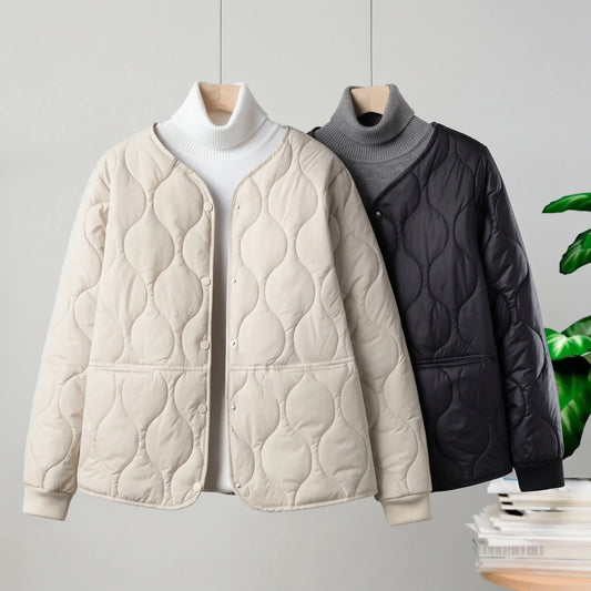 Leo cotton-padded quilted parka, front view