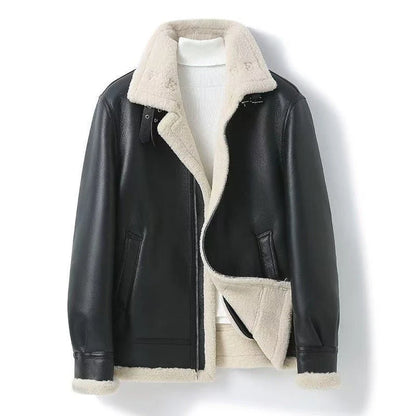 Bryson aviator jacket, shearling lining detail