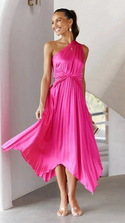 Ava | One Shoulder Dress Midi Sleek Formal Fit 10