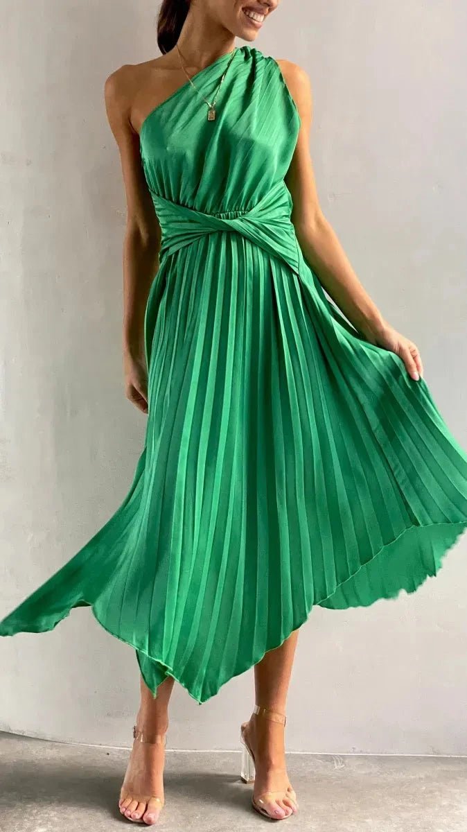 Ava | One Shoulder Dress Midi Sleek Formal Fit 5