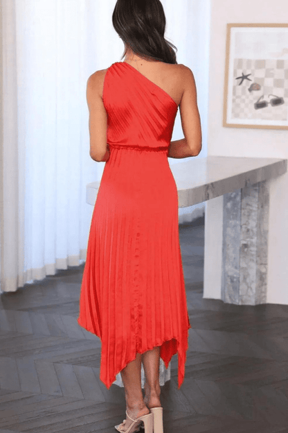 Ava | One Shoulder Dress Midi Sleek Formal Fit 8