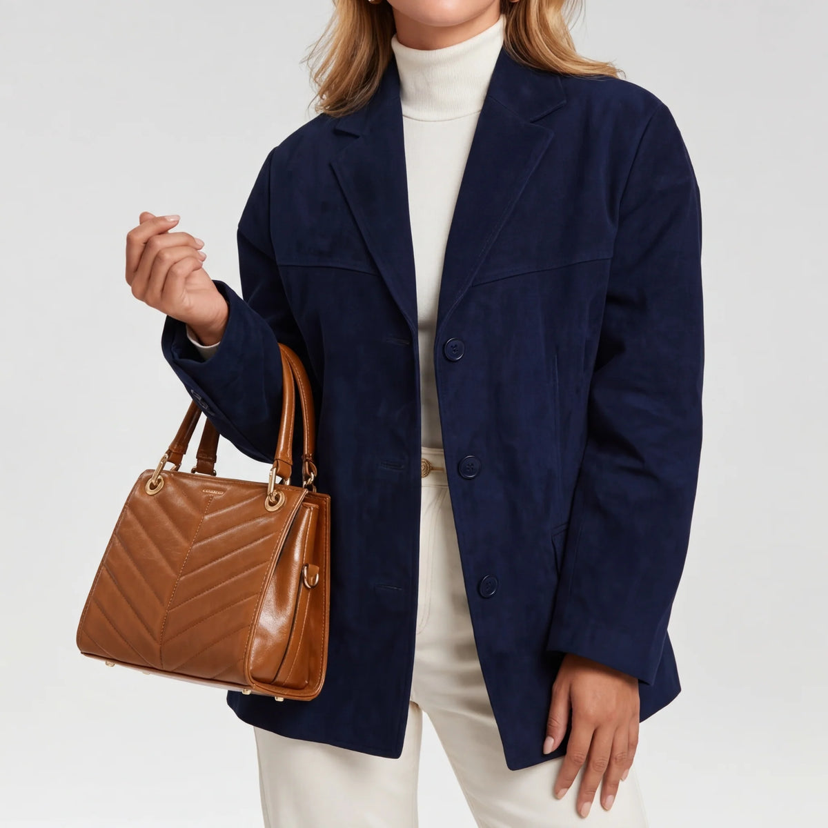 Serenity wool blend overcoat, lapel detail
