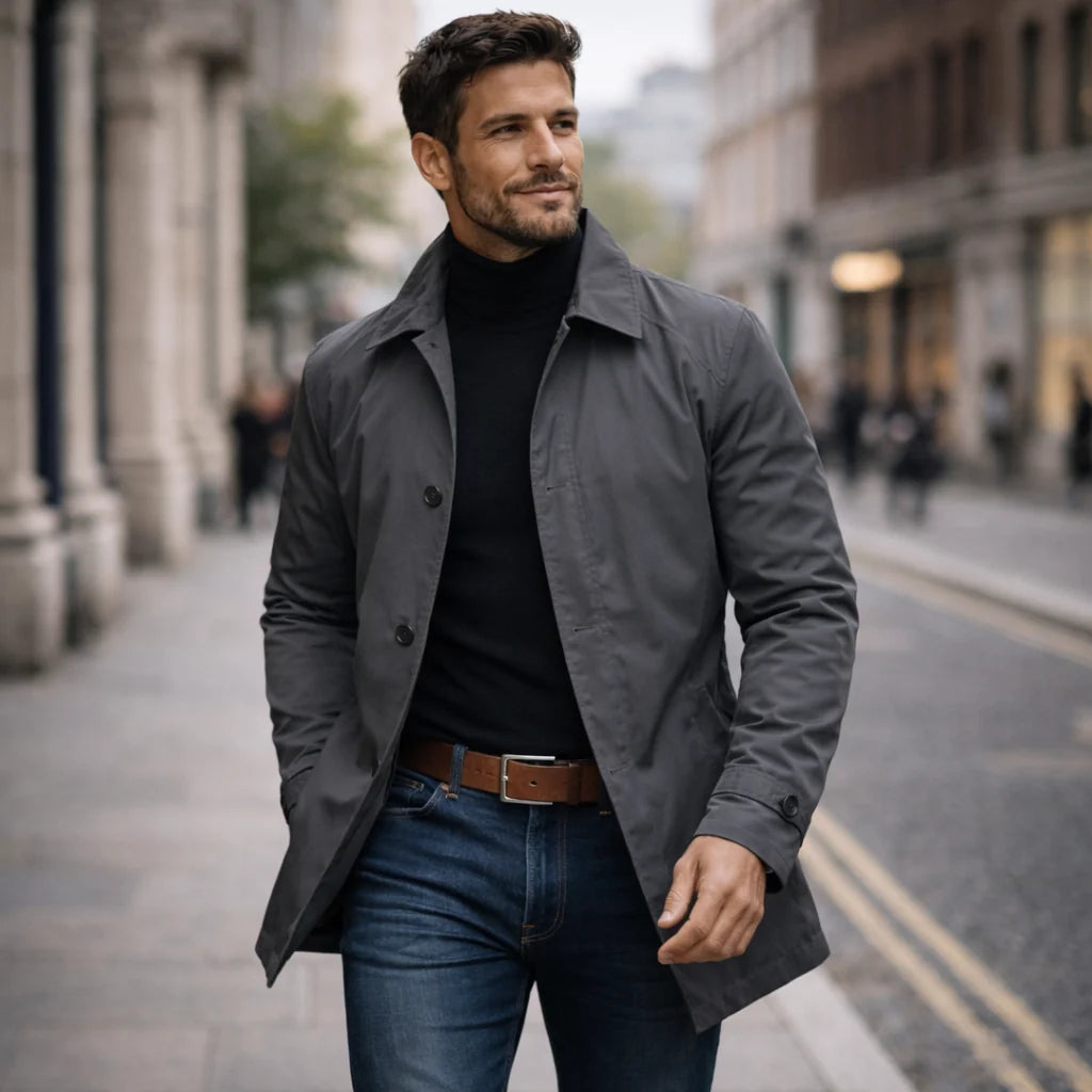 Men's Weather-Resistant Overcoat with a Relaxed Everyday Fit, photo 2