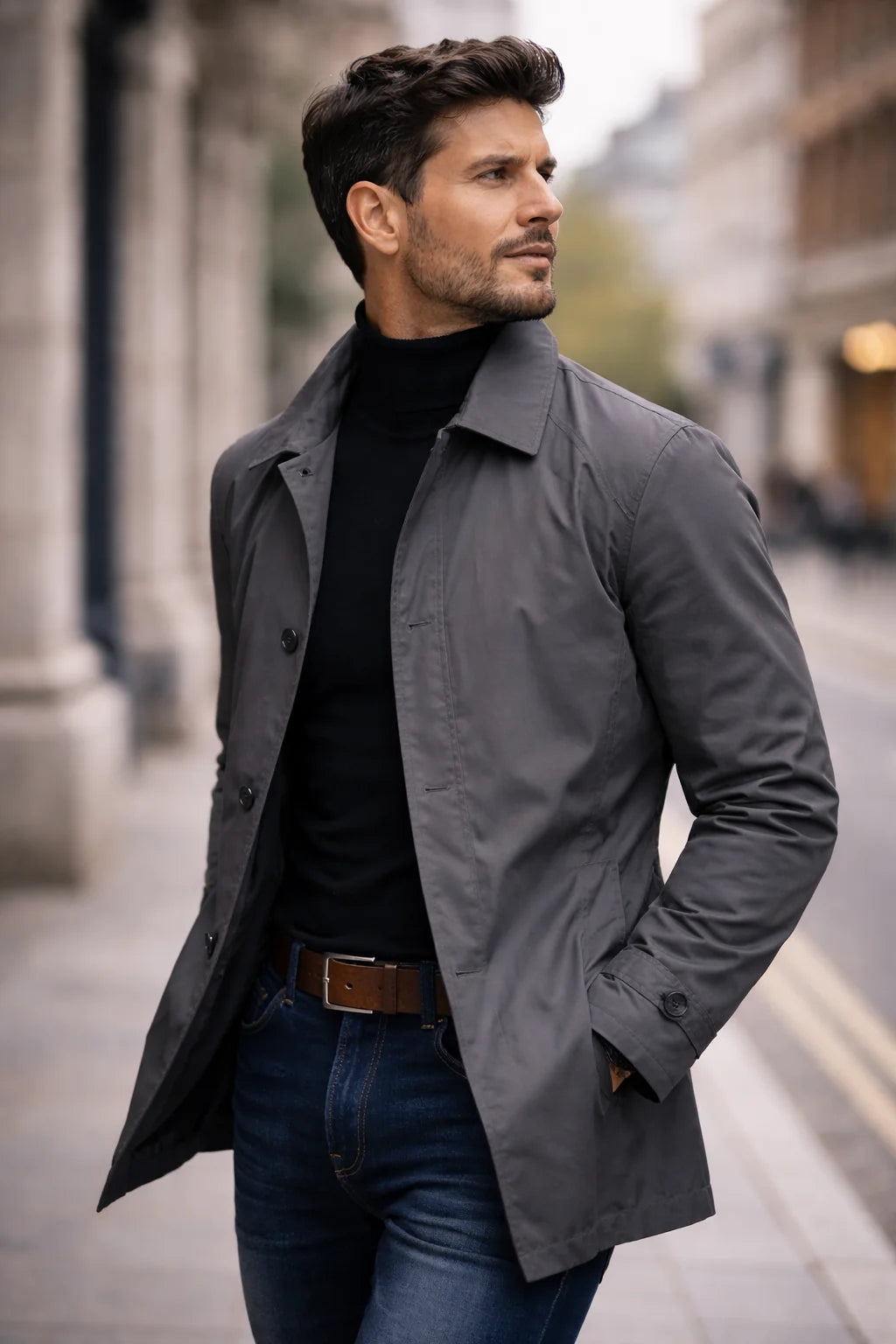 Men's Weather-Resistant Overcoat with a Relaxed Everyday Fit, photo 4