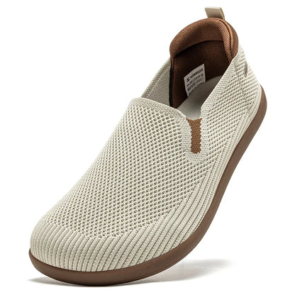 Women's beige barefoot knit slip-on shoes