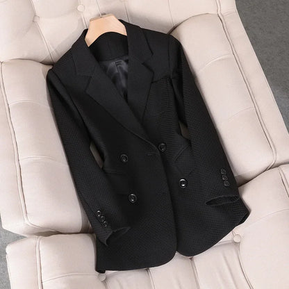 Quinn plaid blazer, button front detail
