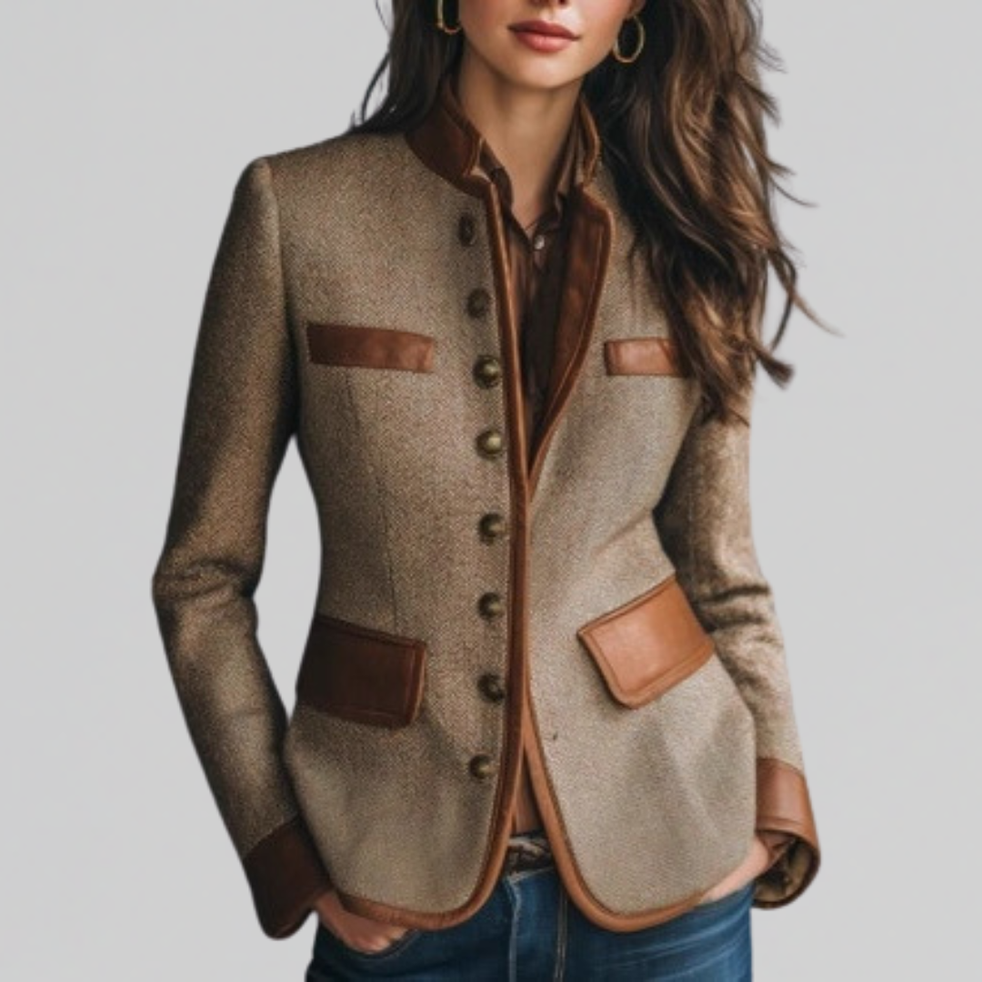 Women's heritage tweed jacket in brown