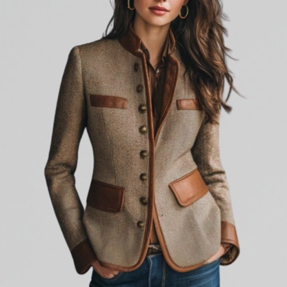 Women's heritage tweed jacket in brown