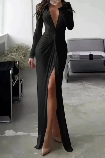 Bella | White Midi Dress V Neck Pleated Elegant 1