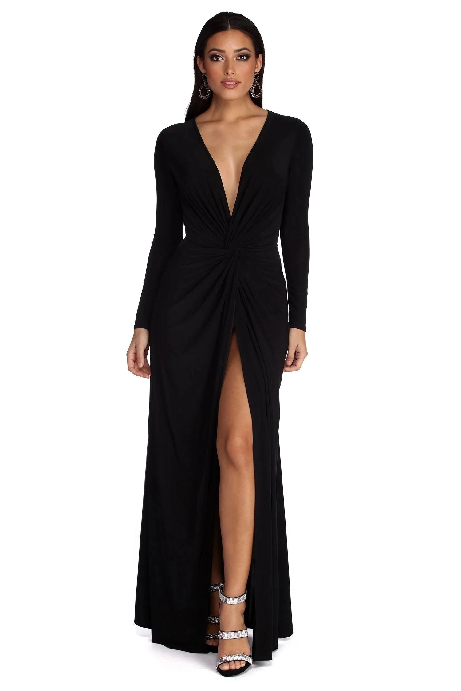 Bella | White Midi Dress V Neck Pleated Elegant 3
