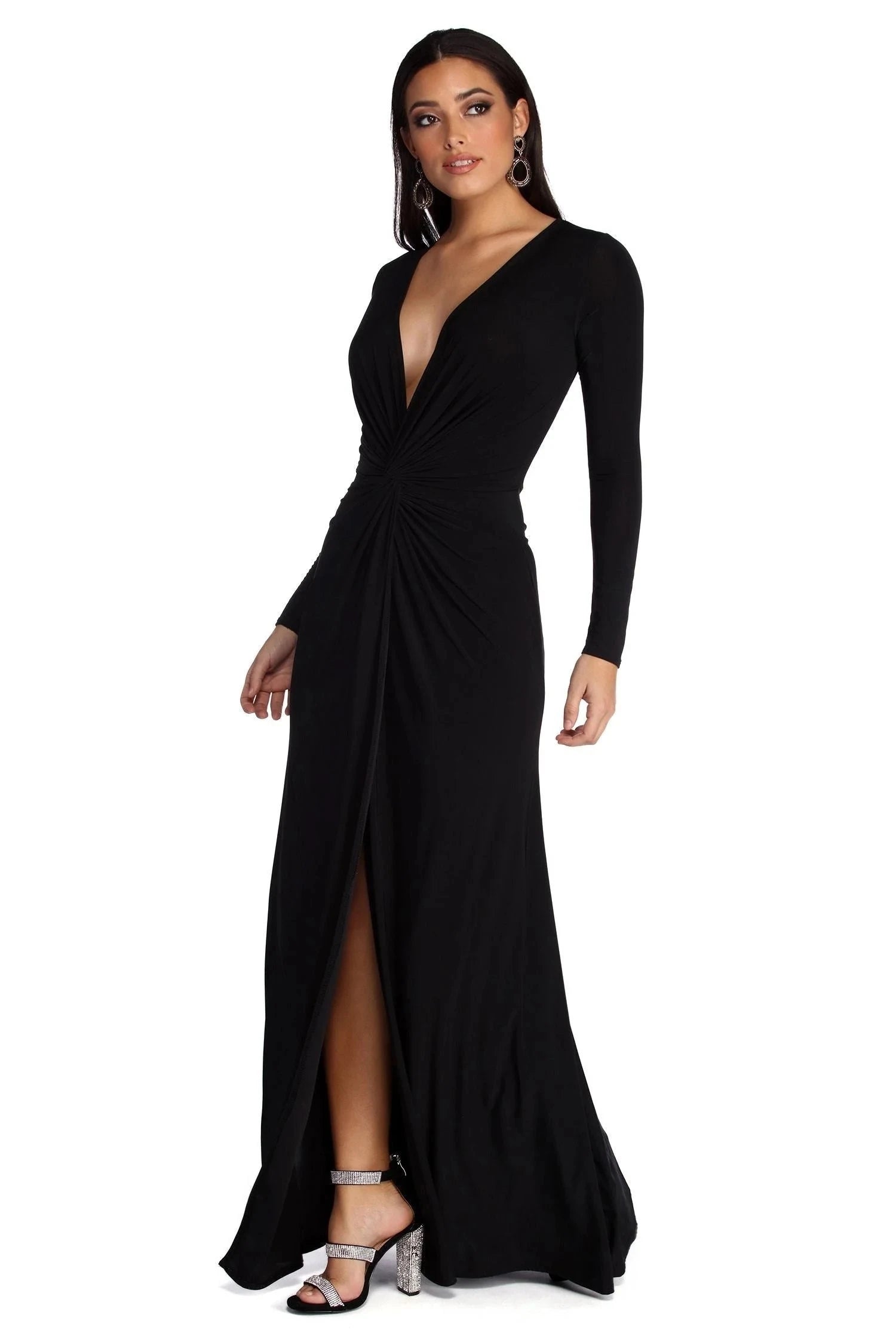 Bella | White Midi Dress V Neck Pleated Elegant 4