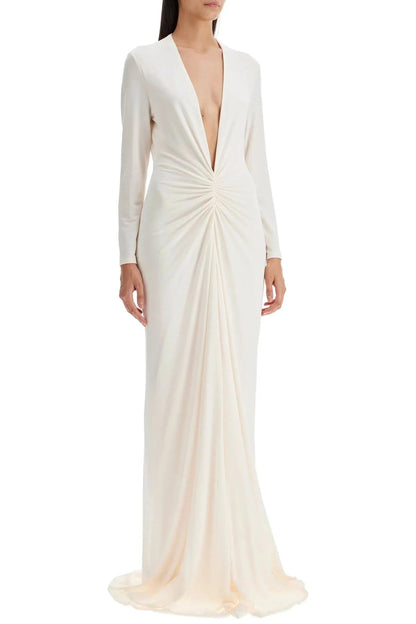 Bella | White Midi Dress V Neck Pleated Elegant 6