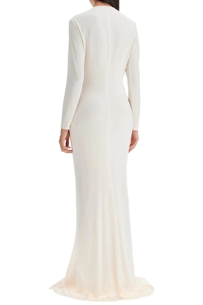 Bella | White Midi Dress V Neck Pleated Elegant 8