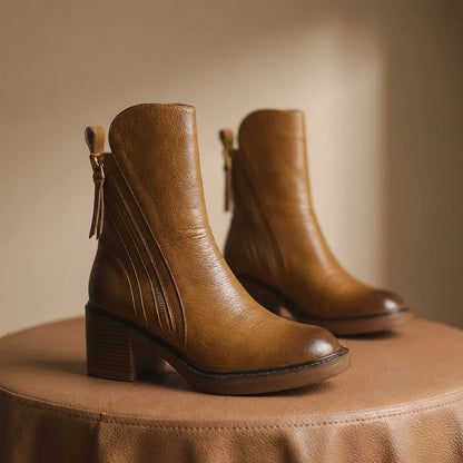Hannah leather ankle boots, close-up