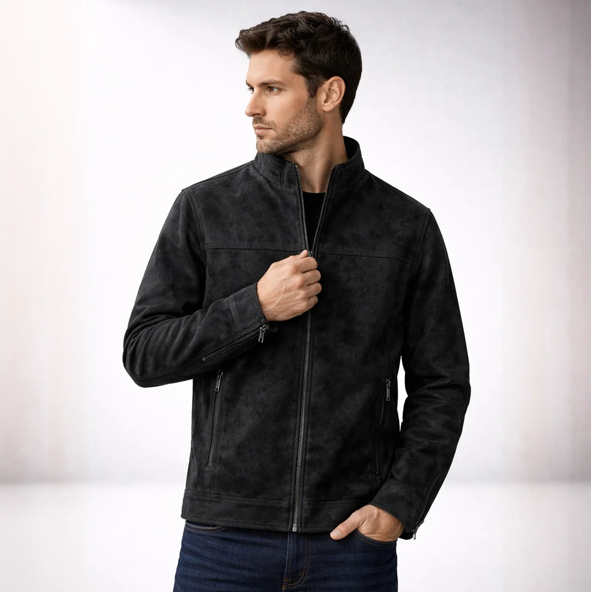 Maverick suede jacket in brown