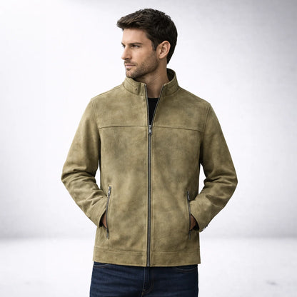 Maverick suede jacket, zip pocket detail