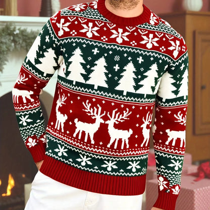 Men's Christmas Sweater, Classic Holiday Knit Pullover