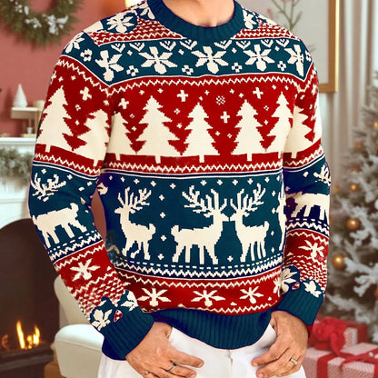 Men's Christmas Sweater, Classic Holiday Knit Pullover
