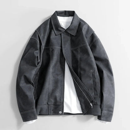 Declan leather bomber jacket in light green
