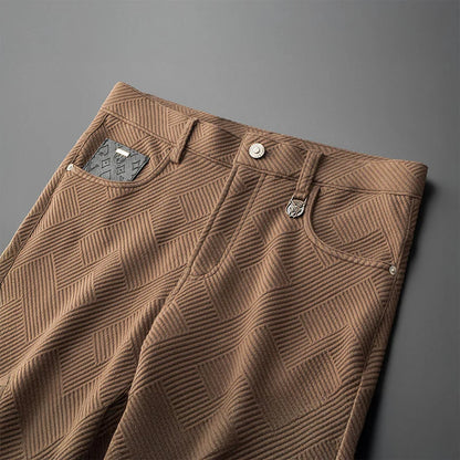 Men's fleece-lined jacquard pants