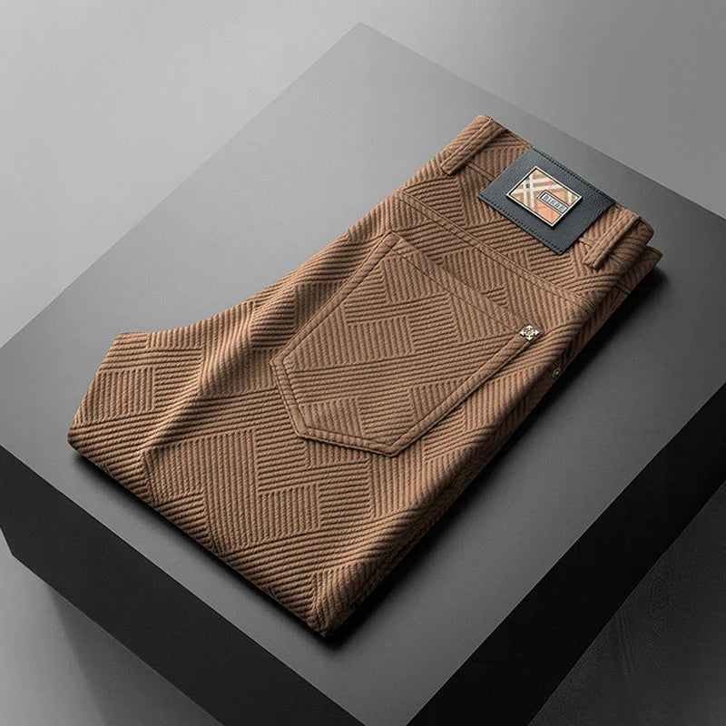 Men's fleece-lined jacquard pants