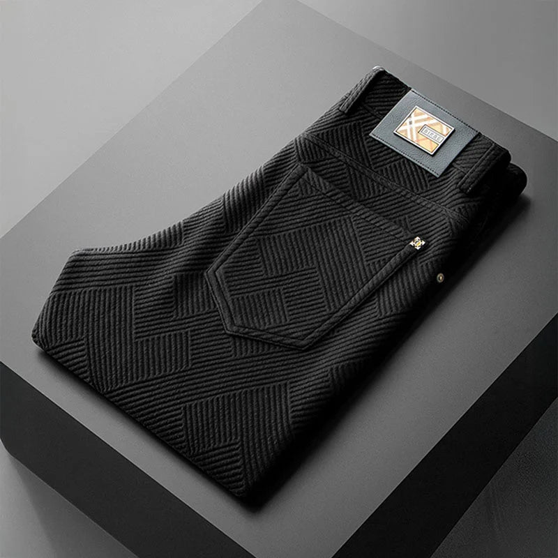 Men's fleece-lined jacquard pants