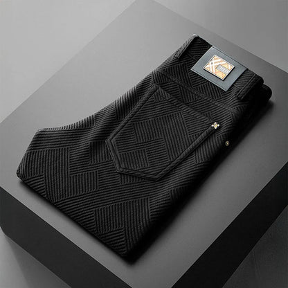 Men's fleece-lined jacquard pants