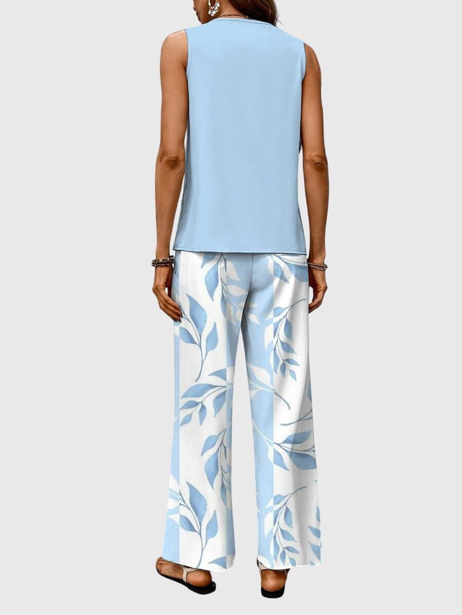 Brenda | Womens Set Square Neck Plant Print 2