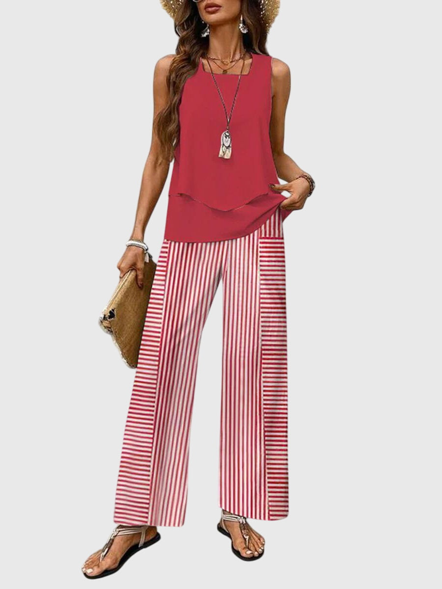 Brenda | Womens Set Square Neck Plant Print 3