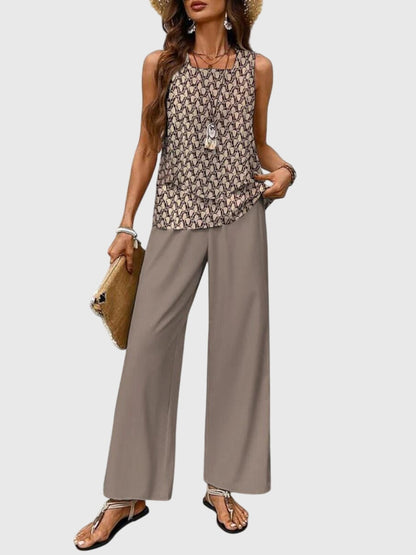 Brenda | Womens Set Square Neck Plant Print 5