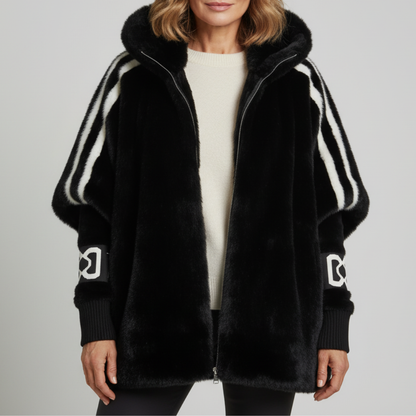 Women's hooded jacket in black