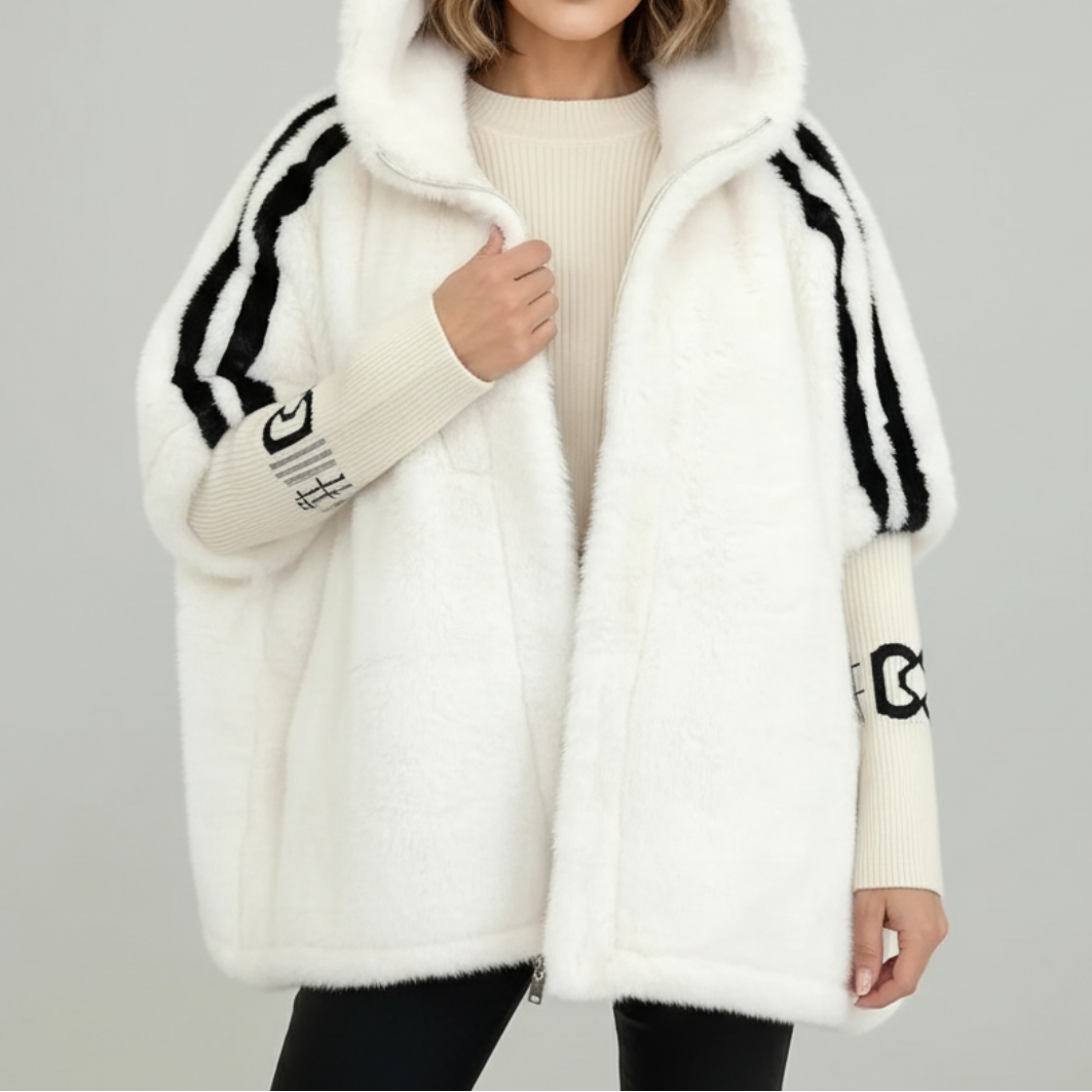 Women's hooded jacket in white
